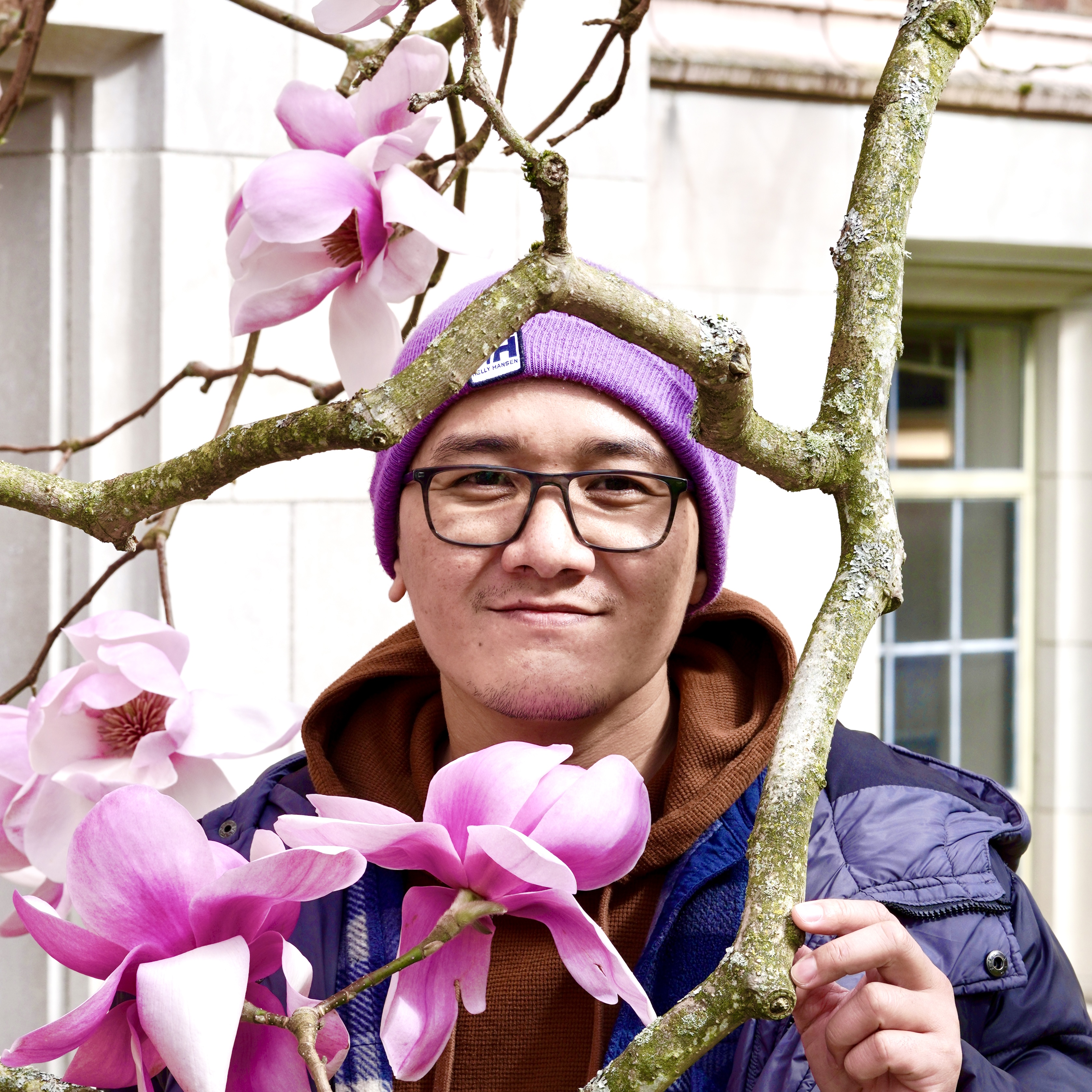 Kaung Myat Thu with Magnolia flowers